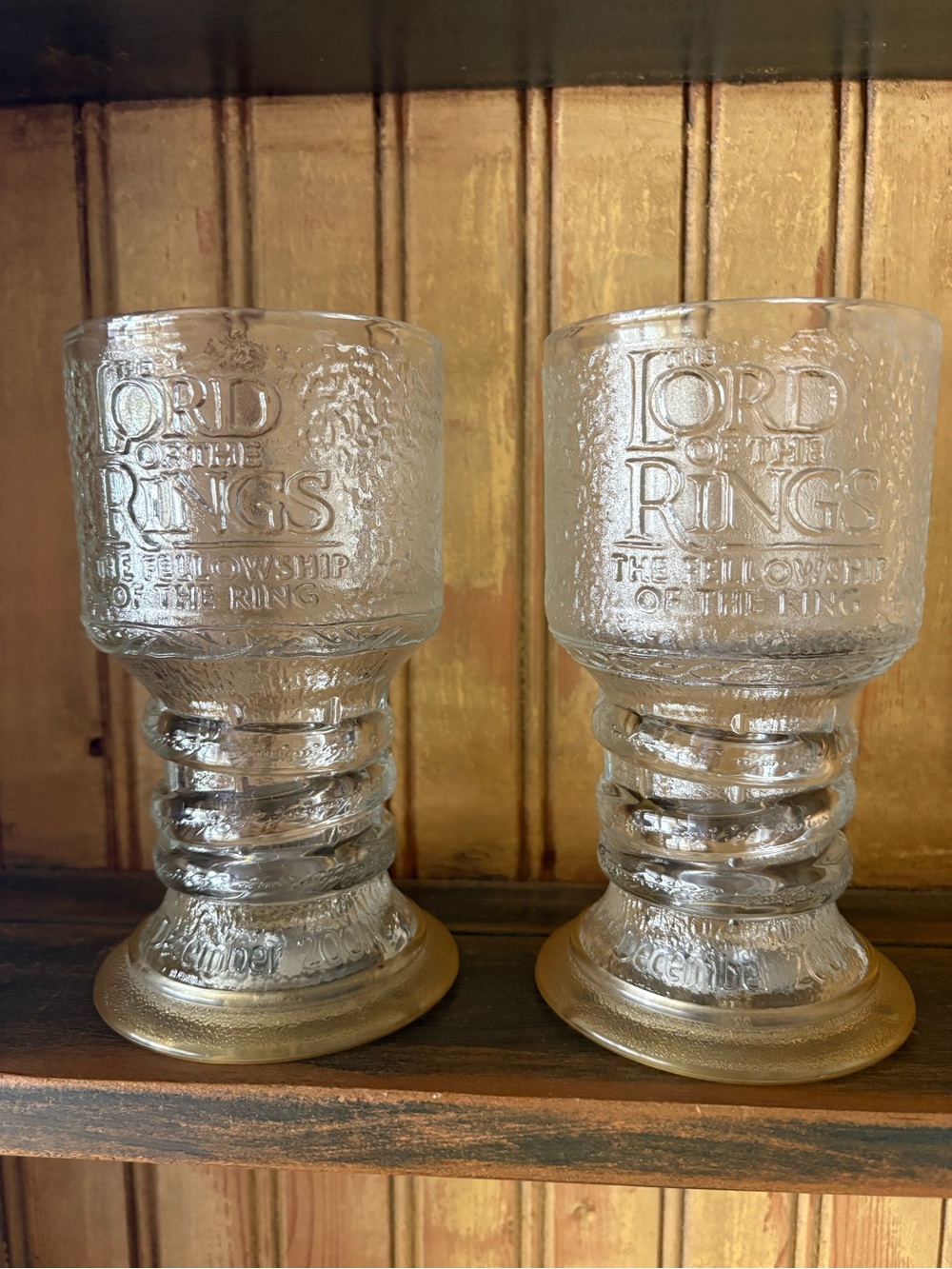Vintage 2001 Lord of the Rings Burger King Light-Up Goblets  Strider & Gandalf